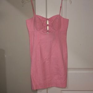 Lilly Pulitzer pink seersucker dress